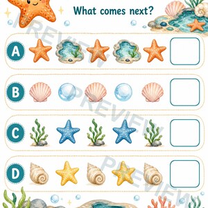 海の生き物アクティビティブックXL｜子供向けアクティビティシート｜印刷可能なPDF｜デジタルダウンロード 画像 5