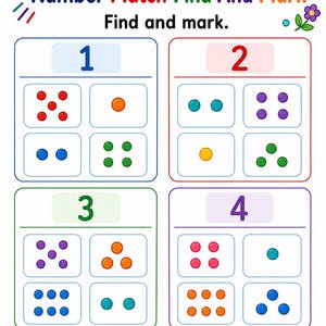 Number Quantity Mats | Number Matching Worksheets | Printable PDF | Digital Download image 5
