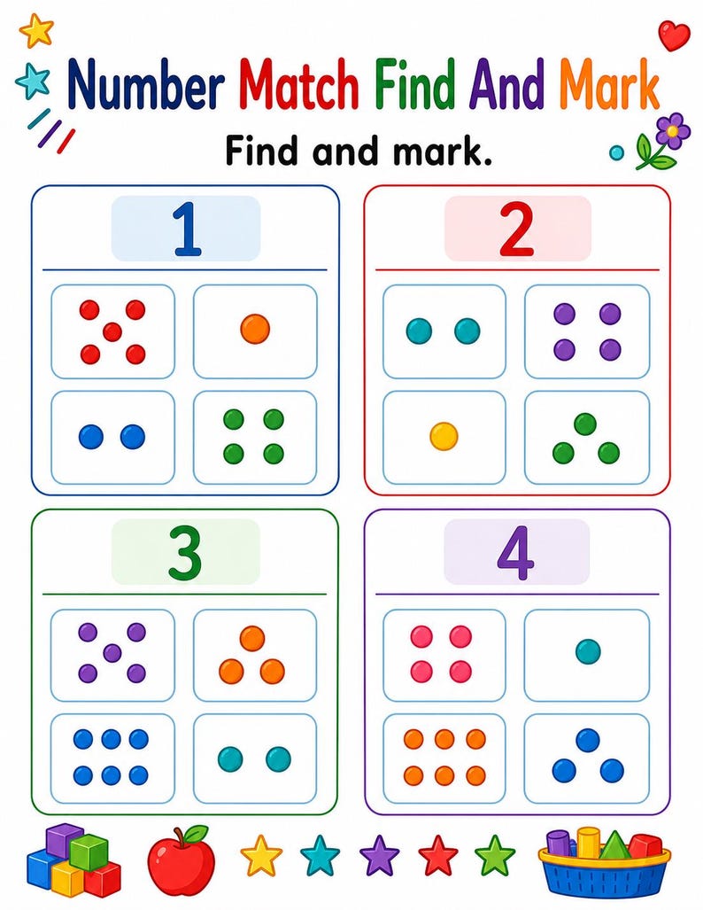 Number Quantity Mats | Number Matching Worksheets | Printable PDF | Digital Download image 5