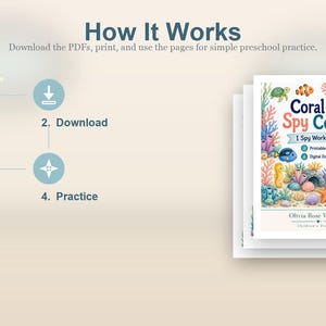 Coral I Spy Count / Schede di lavoro I Spy / PDF stampabile / Download digitale immagine 8