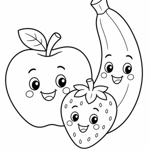 Disegni da colorare di dolci amici / Disegni da colorare di cibo carino / PDF stampabile / Download digitale immagine 5
