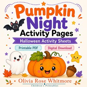 Pagine di attività per la Notte delle Zucche / Fogli di attività di Halloween / PDF stampabile / Download digitale immagine 1