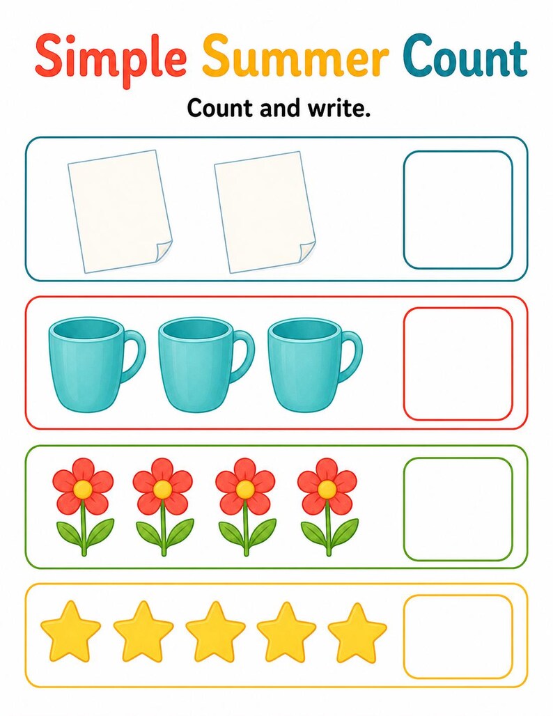 Simple Summer Home Pages | Simple Summer Activities for Kids | Printable PDF | Digital Download image 5