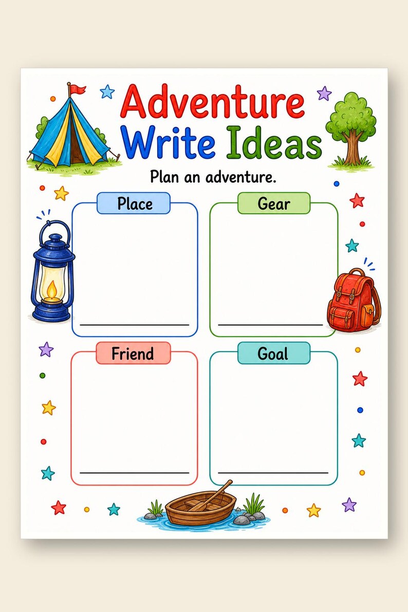 Draw Your Own Adventure | Adventure Writing Prompts | Printable PDF | Digital Download image 9