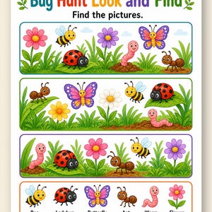 Bug Hunt Busy Pages | Bug Activity Sheets | Printable PDF | Digital Download image 9