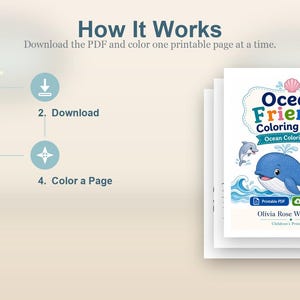 Kleurplaten Ocean Friends | Oceaan kleurplaten | Afdrukbare pdf | Digitale download afbeelding 8