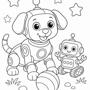 Roboter Baumeister Malvorlagen | Roboter Malvorlagen | Druckbare PDF | Digitaler Download Bild 6