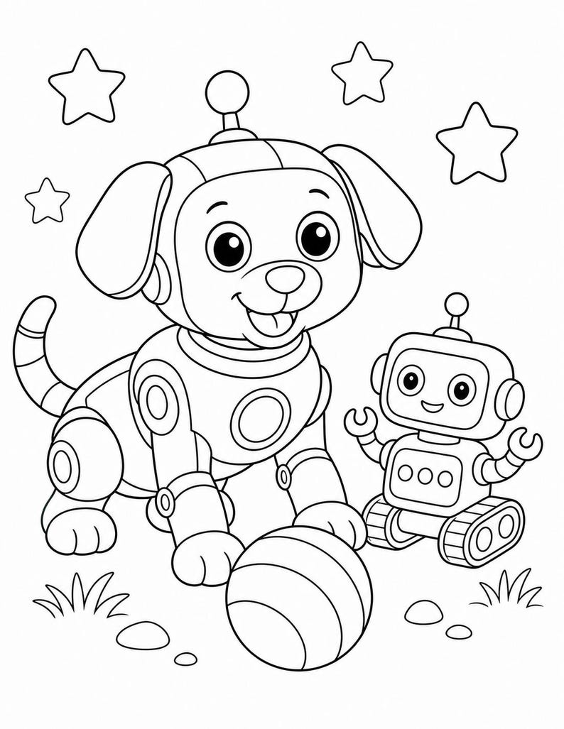 Roboter Baumeister Malvorlagen | Roboter Malvorlagen | Druckbare PDF | Digitaler Download Bild 6