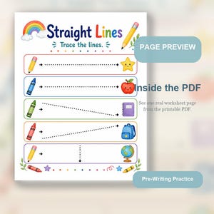 Rainbow Pre Writing Paths | Pre Writing Worksheets | Printable PDF | Digital Download image 9