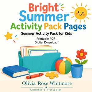 Paquete de actividades de verano / Paquete de actividades de verano para niños / PDF imprimible / Descarga digital imagen 1