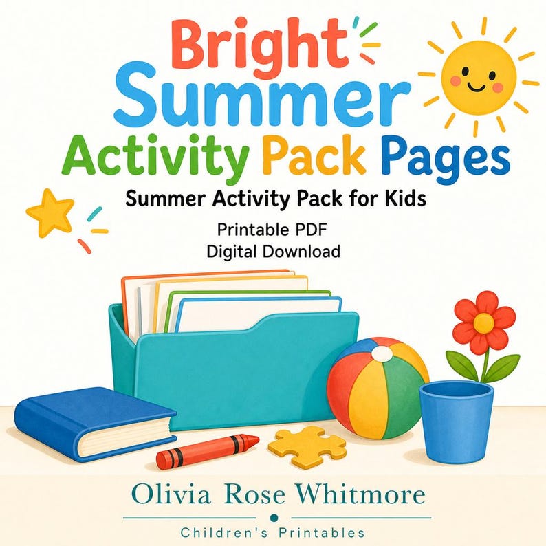 Paquete de actividades de verano / Paquete de actividades de verano para niños / PDF imprimible / Descarga digital imagen 1