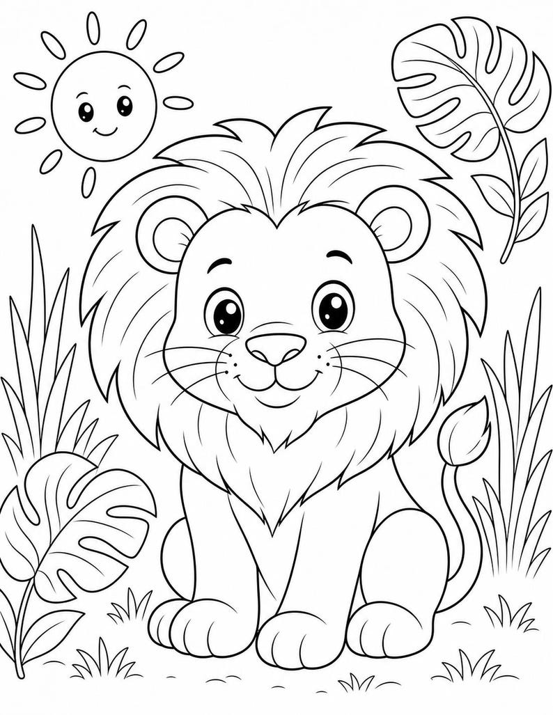 Safari Friends Coloring Pages | Animal Coloring Pages | Printable PDF | Digital Download image 3