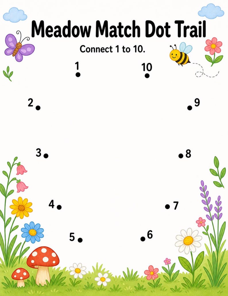 Match Meadow Pages | Matching Worksheets | Printable PDF | Digital Download image 5