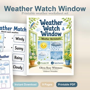 Weather Watch Window | Weather Worksheets | Printable PDF | Digital Download image 2