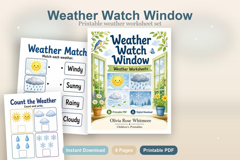 Weather Watch Window | Weather Worksheets | Printable PDF | Digital Download image 2