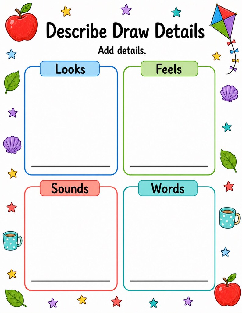 Describe And Draw Pages | Descriptive Writing Worksheets | Printable PDF | Digital Download image 4