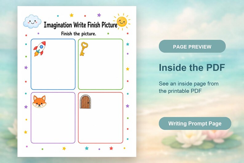 Imagination Writing Mats | Writing Prompts for Kids | Printable PDF | Digital Download image 10