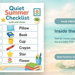 Quiet Summer Home Pages | Summer Quiet Time Activities | Printable PDF | Digital Download image 10
