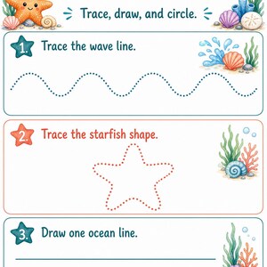 Starfish Fine Motor Lines | Fine Motor Skills Worksheets | Printable PDF | Digital Download image 7