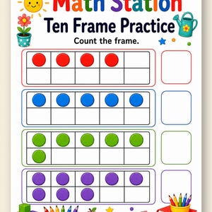 Kindergarten Math Station | Kindergarten Math Worksheets | Printable PDF | Digital Download image 9