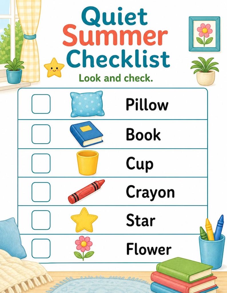 Quiet Summer Home Pages | Summer Quiet Time Activities | Printable PDF | Digital Download image 4