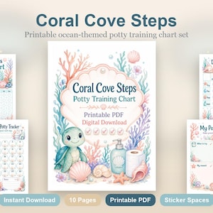 Scala di addestramento all'uso del vasino Coral Cove / PDF stampabile / Download digitale immagine 2
