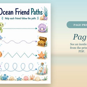 Jellyfish Pencil Paths | Pre Writing Worksheets | Printable PDF | Digital Download image 9