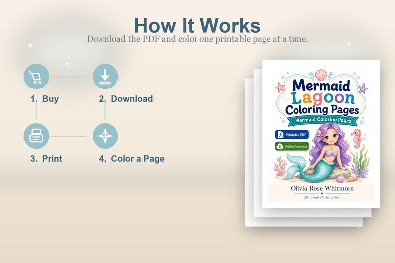 Mermaid Lagoon Coloring Pages | Mermaid Coloring Pages | Printable PDF | Digital Download image 8