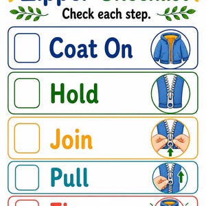 Zip Up Jacket | Zipper Practice | Printable PDF | Digital Download image 6