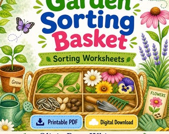 Garten Sortierkorb | Arbeitsblätter einsortieren | Druckbare PDF | Digitaler Download