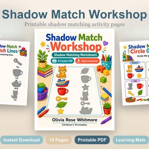 Shadow Match Workshop | Shadow Matching Worksheets | Printable PDF | Digital Download image 2