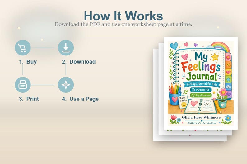 Tagebuch über Gefühle | Gefühle Journal für Kinder | Druckbare PDF | Digitaler Download Bild 8