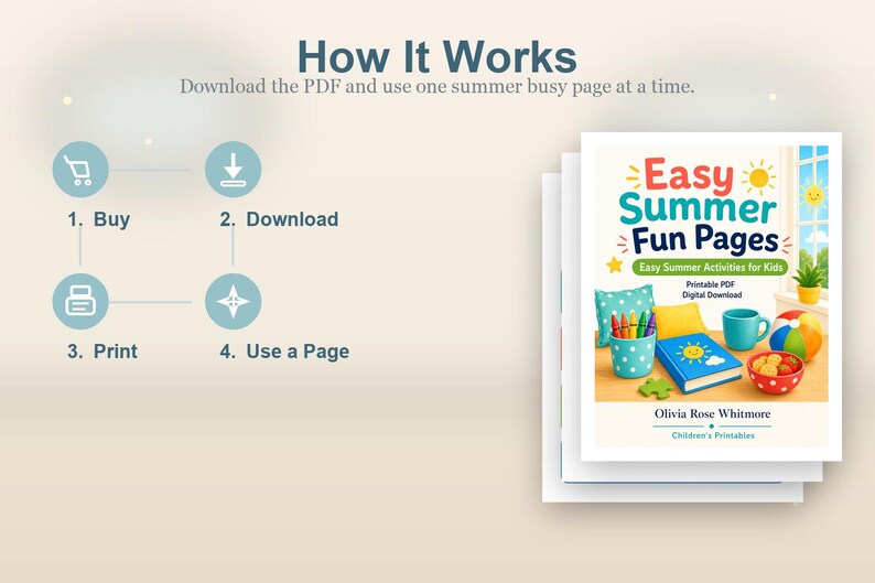 Gemakkelijke zomerpretpagina's | Gemakkelijke zomeractiviteiten voor kinderen | Afdrukbare pdf | Digitale download afbeelding 8