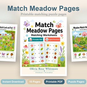 Match Meadow Pages | Matching Worksheets | Printable PDF | Digital Download image 2