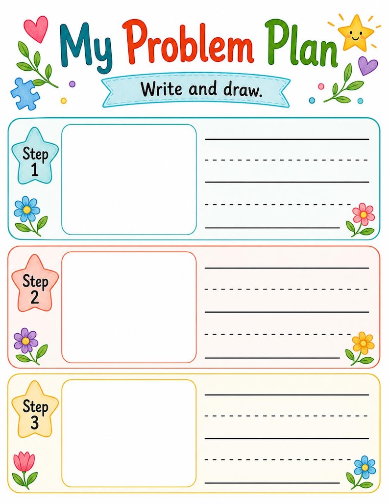 Problem Solving Steps | Problem Solving Worksheets for Kids | Printable PDF | Digital Download image 7
