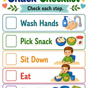 Guía para la hora de la merienda / Rutina / PDF imprimible / Descarga digital imagen 6
