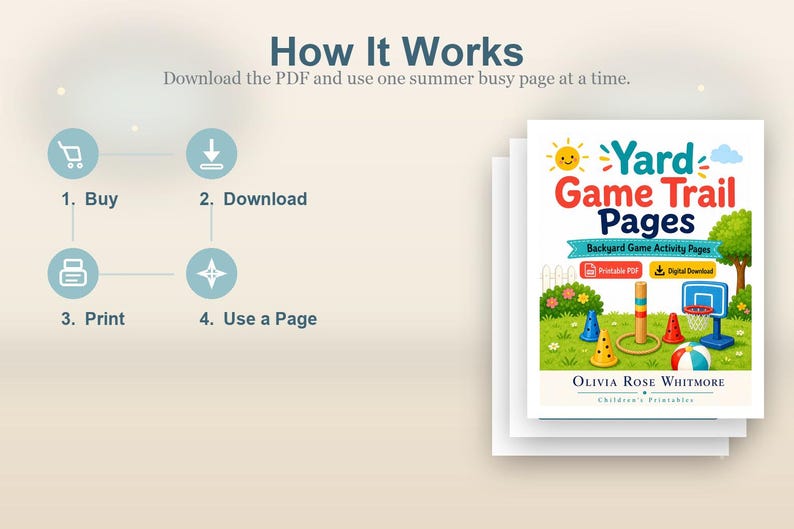 Yard Game Trail Pages | Backyard Game Activity Pages | Printable PDF | Digital Download image 8