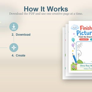 絵を完成させよう！ | 絵を完成させるワークシート | 印刷可能なPDF | デジタルダウンロード 画像 8