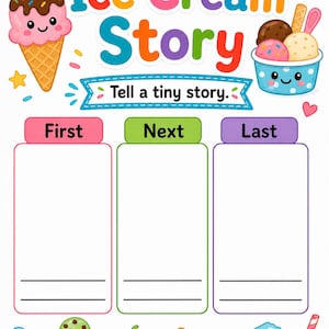 Pagine divertenti sul gelato / Attività sul gelato per bambini / PDF stampabile / Download digitale immagine 7