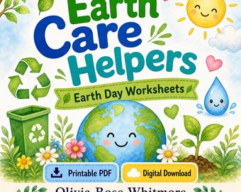 Earth Care Helpers | Earth Day Worksheets | Printable PDF | Digital Download