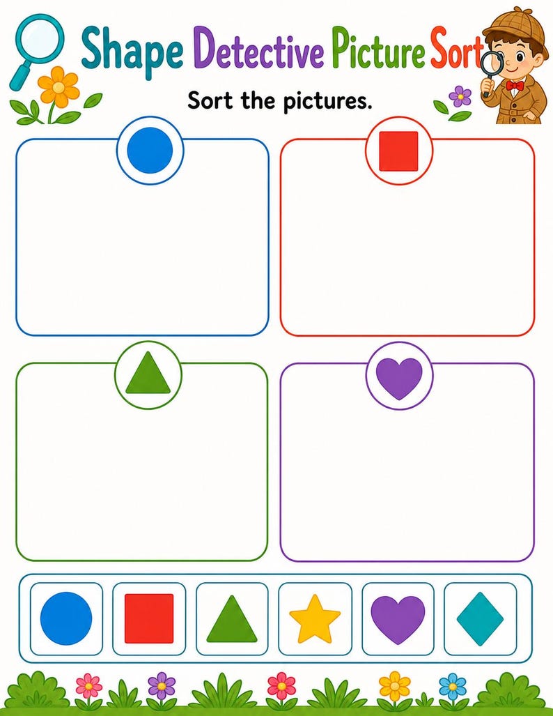 Formdetektiv Puzzles | Form Puzzle Arbeitsblätter | Druckbare PDF | Digitaler Download Bild 3