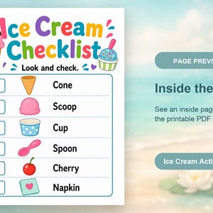 Pagine divertenti sul gelato / Attività sul gelato per bambini / PDF stampabile / Download digitale immagine 10