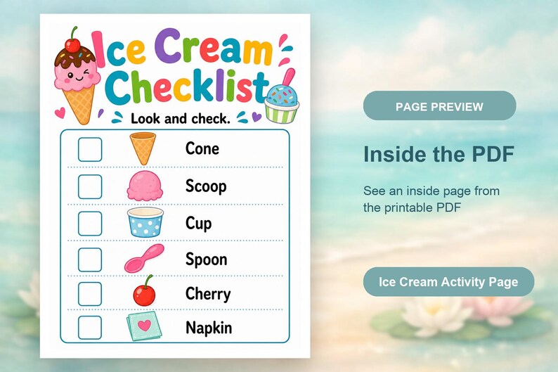 Pagine divertenti sul gelato / Attività sul gelato per bambini / PDF stampabile / Download digitale immagine 10