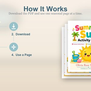 Pages d'activités au soleil d'été | Feuilles d'activités estivales | PDF imprimable | Téléchargement numérique image 8