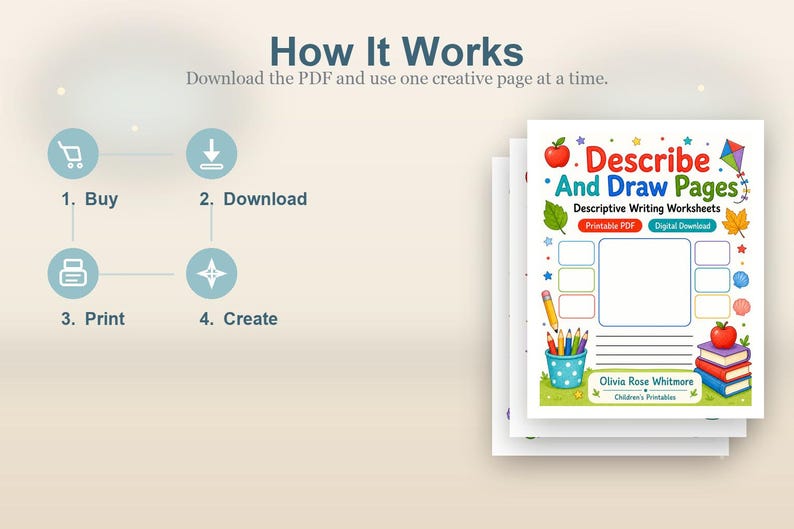 Describe And Draw Pages | Descriptive Writing Worksheets | Printable PDF | Digital Download image 8