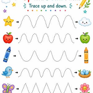 Rainbow Pre Writing Paths | Pre Writing Worksheets | Printable PDF | Digital Download image 6