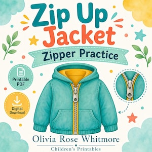 Zip Up Jacket | Zipper Practice | Printable PDF | Digital Download image 1