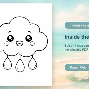 Disegni da colorare di un giardino kawaii / Disegni da colorare kawaii / PDF stampabile / Download digitale immagine 10
