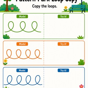 Vorschrift Pattern Park | Arbeitsblätter zum Vorschreiben | Druckbare PDF | Digitaler Download Bild 5