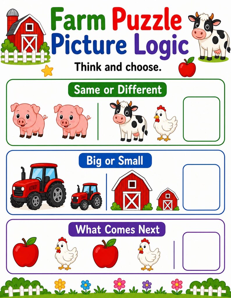 Bauernhof Bilderpuzzle | Farmaktivitätsseiten | Druckbare PDF | Digitaler Download Bild 7